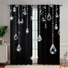Black Crystal Curtains Pole Bag Bedroom Living Room Decoration Home Curtain Elegant Made Of Polyester Washable Area Ready