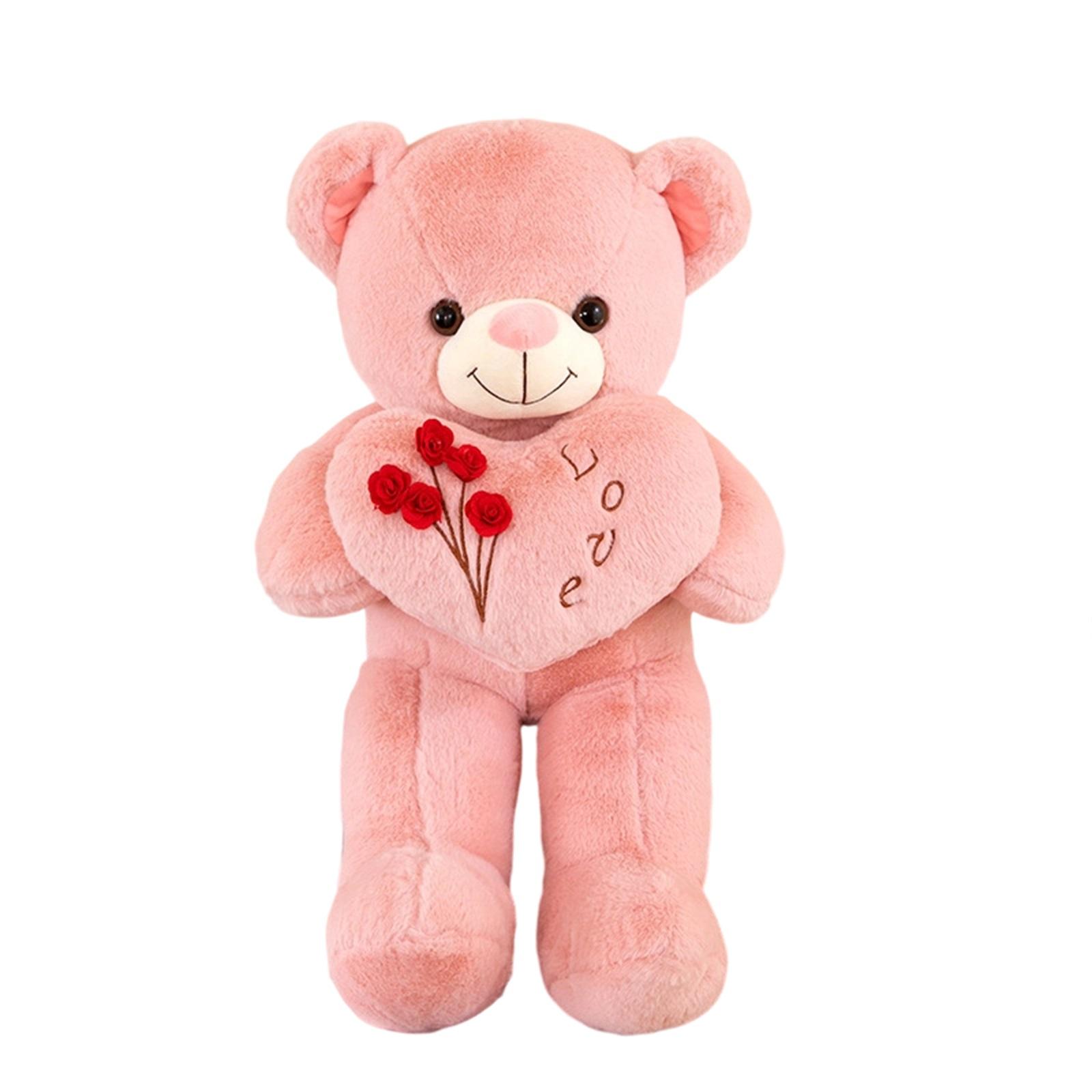 

Cute Heart Hugging Bear Doll Plush Toy Cute Valentine s Day Confession Gift One Size