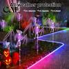 Realistic 3D Bat Bone Props Solar Halloween Garden Lights, Skeleton Pathway Decor, Waterproof LED Spooky Stickers for Windows Stake Light Outdoor Yard
