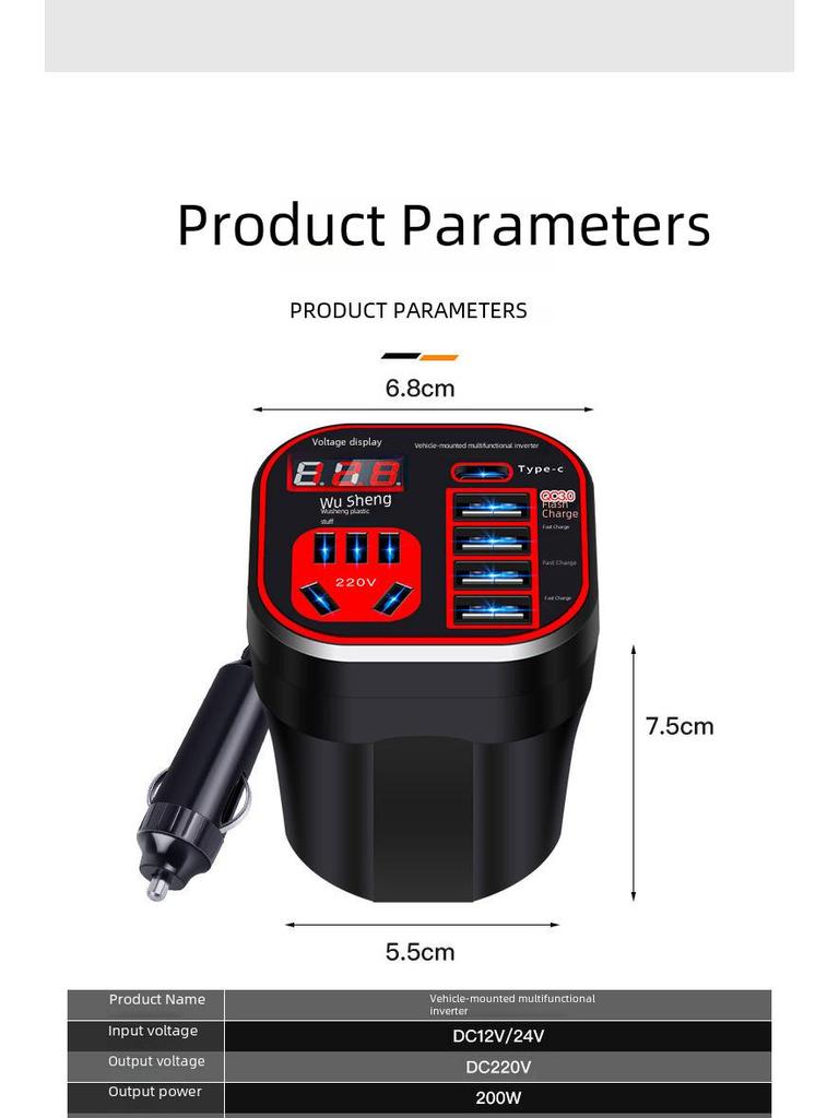 Invertor auto universal 12V/24V la 220V cu încărcare inteligentă