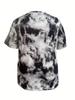 Plus Size Tie-Dye V-Neck Top for Women - Purple, Red, Gray