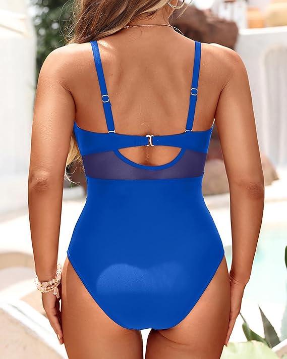 Women's Slimming Tummy Control Crossover Sporty Swimsuit
