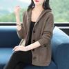 Sweater Coat for Women Cotton Knit Loose Thickened Sweater Hooded Tops Casual Oversize Cardigan Jacket