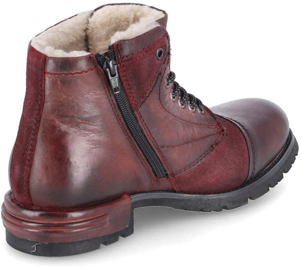 Ботинки Bugatti на шнуровке зимние ботинки по щиколотку бордо красный гладкая кожа