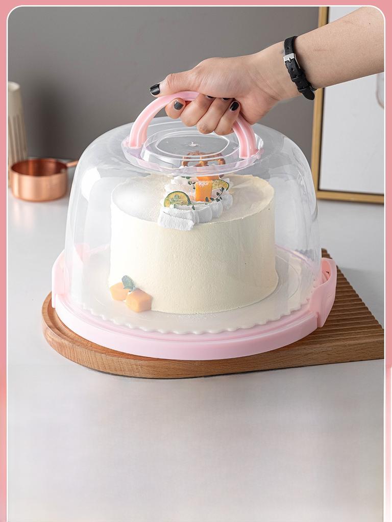 Reusable Transparent Cake Box Handheld Baking Preservation Base Tray for 6 Inch 8 Inch Cakes DIY Baking Tools Kitchen Supplies