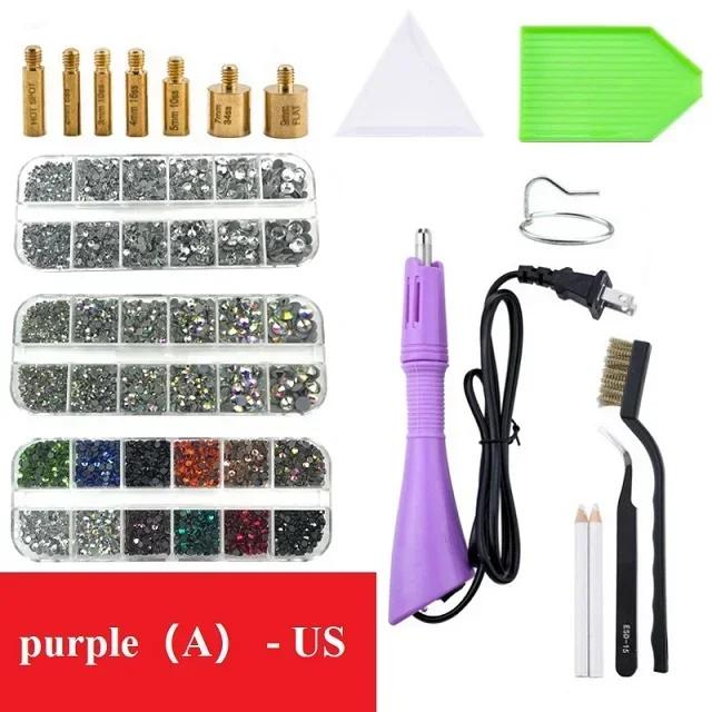 Rhinestones Applicator Kit, Bedazzler Kit with Rhinestones, Hot Fix Rhinestone Setter Tool Kit,Heat Fixed Machine Gun Set Fabric