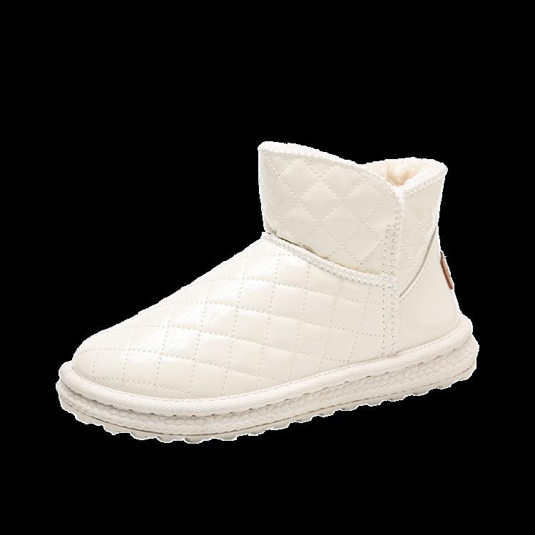 

Flat-bottomed snow boots women s winter velvet thickened warm and waterproof short boots 41