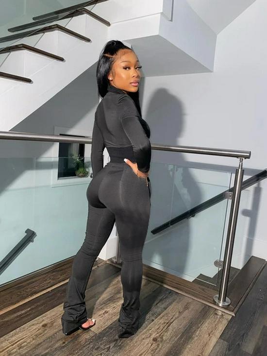 Evropská a americká móda Ležérní jednobarevná sportovní dvoudílná souprava