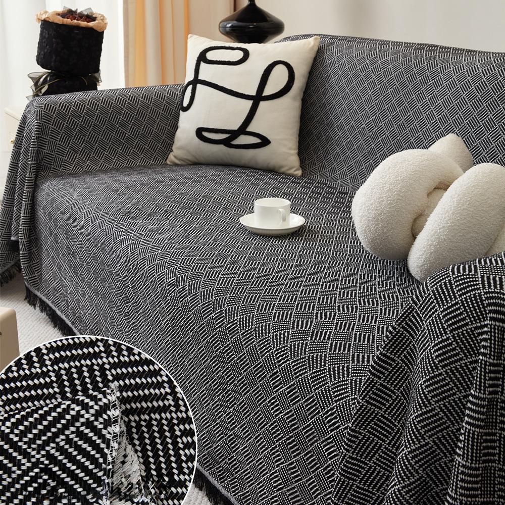 Sofa Towel Cover Cloth Ins Style Double-Sided Available Cotton Yarn Chenille Simple One-Piece Sofa Cushion Cover Towel All Wrapped Cover Cover