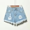 Plus-size High-waisted Denim Shorts Women's Summer Elastic-waisted Wide-leg Pants
