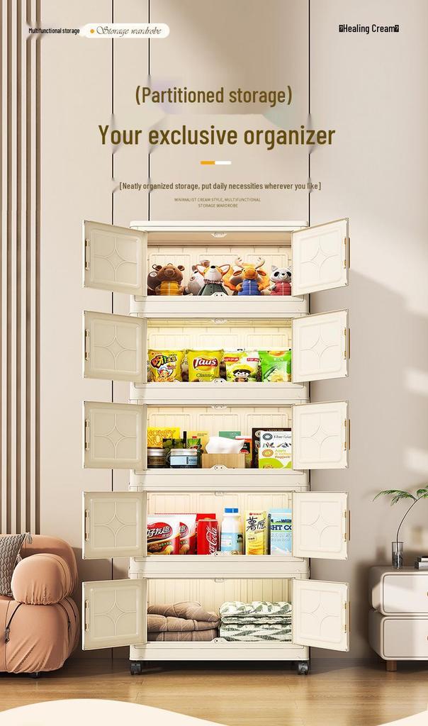 Foldable No-Installation Plastic Shoe Cabinet, Multi-Layer Floor-Standing Storage for Living Room, Bedroom, or Bedside