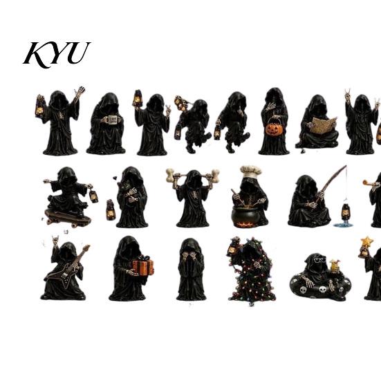 Creative Holiday Gift for Adults Halloween Advent Calendar, 24 Day Countdown Box with Witch Ghost Spooky Desktop Decorations Figurines, Collectible