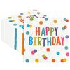 20Pcs Happy Birthday Paper Napkins, Disposable Cocktail Napkins with Colourful Dots for Kids Birthday, Baby Shower Party