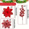 9/18Pcs Glitter Artificial Flowers Berry Bouquet Christmas Decoration Xmas Tree Pendant Ornaments for Home Decor New Year Gifts