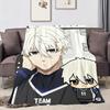 Fanart Cool Anime Blue L-lock Chibi Flannel Soft Warm Plush Blanket Sofa Living Room Pet Hogar Bedroom Gift Home Car Portable