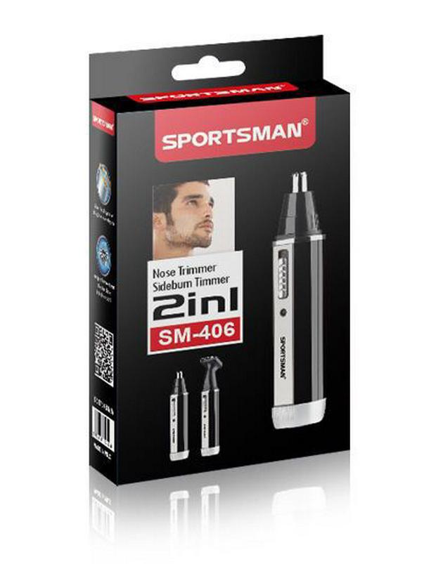 

SPORTSMAN SM-406 аккумуляторная мужская электробритва 2 в 1 и триммер для носа 2 in 1 406 чёрный