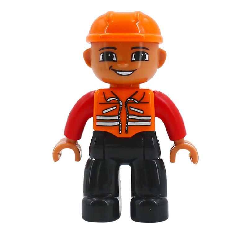 Big Building Blocks Boy Girls Family Policemen Figures Doll Compatible Duplos Children Kids Self Locking Bricks Assemble Toys