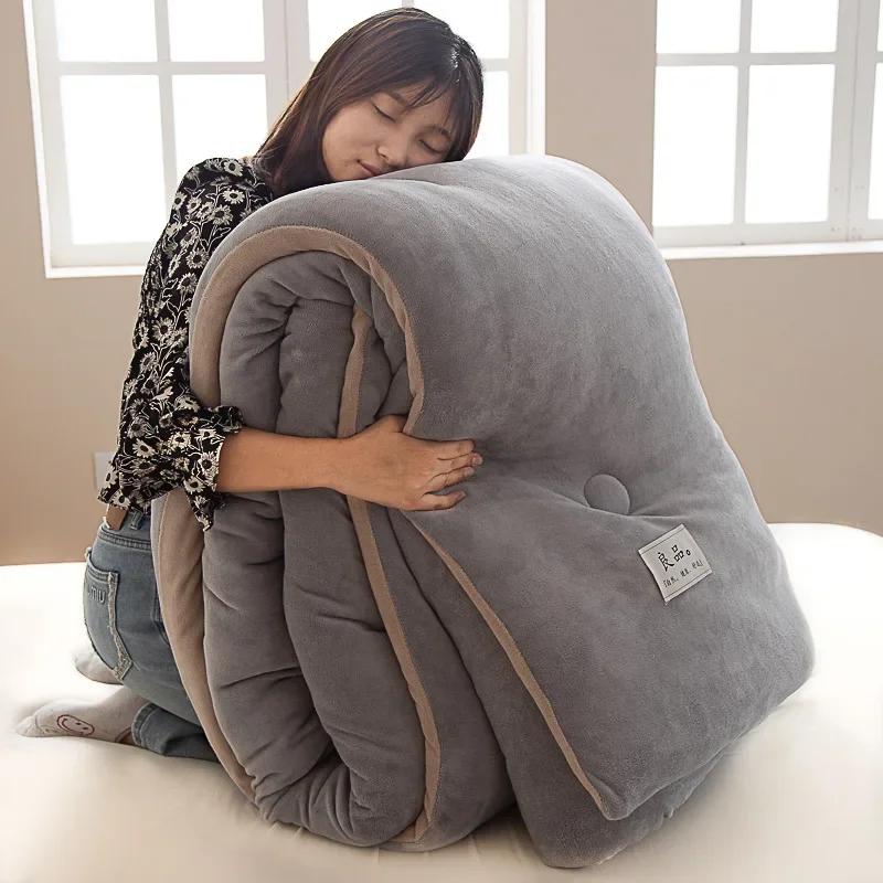 New Thickened Warm Double-sided Milk Fleece Single Double Winter Quilt Core Skin-friendly Warm Not Sultry