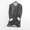 Women's Fashionable Printed Round Neck Long Sleeved Plush Warm Pullover Top