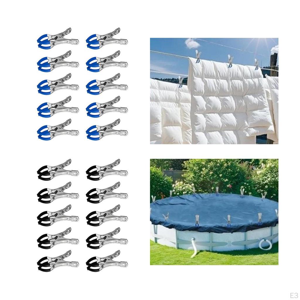 10 Stück Poolabdeckungsklammern Strandtuch Mehrzweck Edelstahlklemmen Kleidung