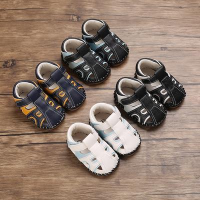 Baby Shoes Summer 0-1 Year Old Male Baby Shoes Sandalwood Soft Glue Bottom Breathable Learning Shoes