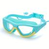 Youth Swimming Goggles with Earplugs, Waterproof and Anti Fog Silicone Seal Suitable for Beach and Swimming