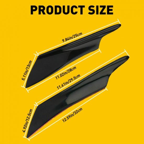 4X Universal Black Glossy Front Bumper Lip Canards Diffuser Splitter F