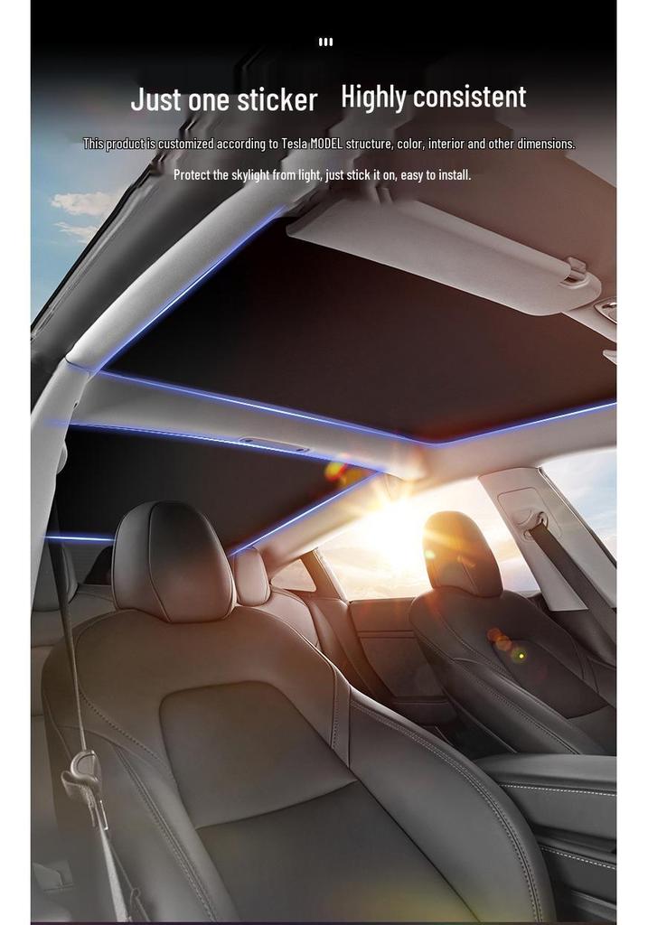 Tesla Model 3/Y Sunroof Sunshade: Heat Insulation & Sun Protection Roof Cover
