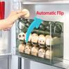 Kitchen Large Capacity Egg Fridge Storage Box - Portable Multi-Layer Egg Tray Organizer, Auto Opening/Closing Egg Holder