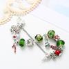 Green Crystal Christmas Bracelet - DIY Alloy Bead Jewelry In Stock