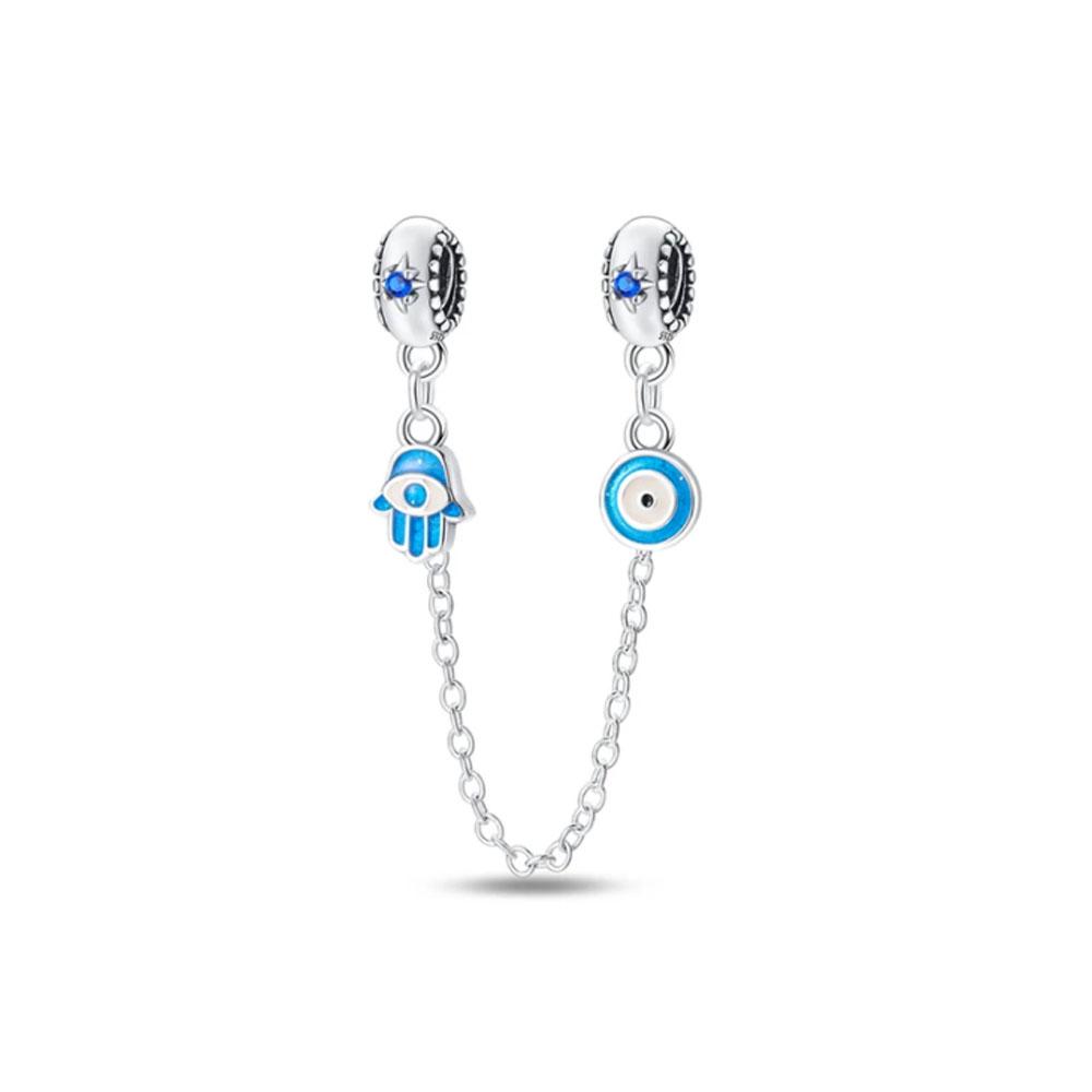 European Copper Original Rose Leaf Safety Chain Charm Beads Diy Gift Fit Original Pand Bracelet For Women