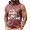 Men Sleeveless Hoodie Tank Top Casual Loose Fit Summer Muscle Shirt Printed Text Graphic Comfortable Lightweight