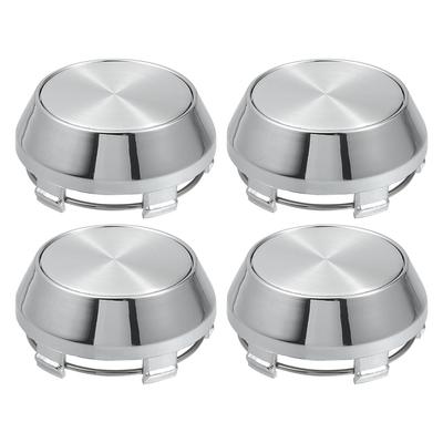 4 Adet Jant Göbek Kapağı İçin Evrensel Jant Krom Hub Cap 60mm Logolu Değil Gümüş Taban