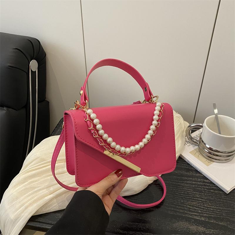Tide pearl foreign style fashionable large capacity 2025 spring new fashion foreign style portable shoulder small square bag