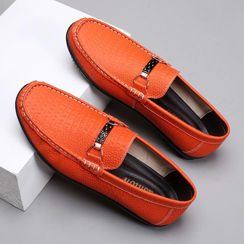 

Модная мужская обувь лоферы кожаные повседневные мокасины для вечеринок корейский стиль удобные большой размер 47 слипоны мужские комфортные для работы и вождения 37 оранжевый