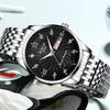 Men's Business Leisure Watch Steel Belt Calendar Night Light Quartz Watch