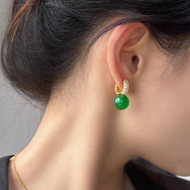 2024 Emerald Micro-Inlaid Earrings: Unique, Luxurious High-End Jewelry for Women