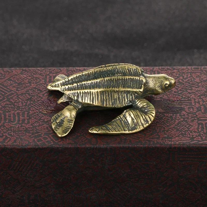 Antique Antique Antique Brass Turtle Solid Copper Ornaments Office Desk and Study Decoration Handicrafts