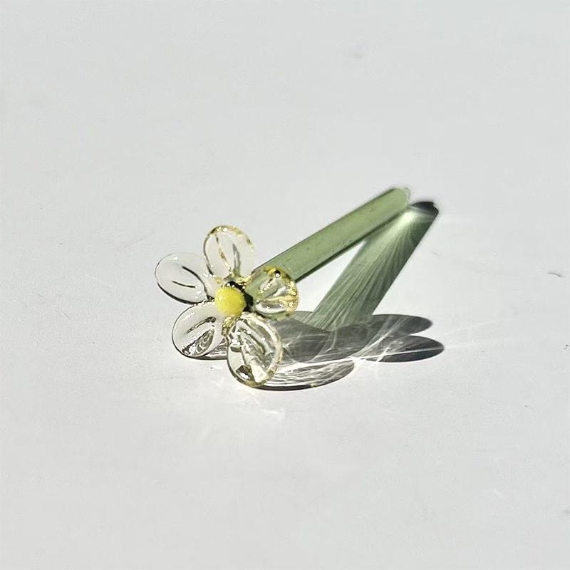 Handcrafted Floral Sculpture Hand-blown Glass Flower Bouquet Vase Mini Floral Decoration For Home Room Handmade Simulation