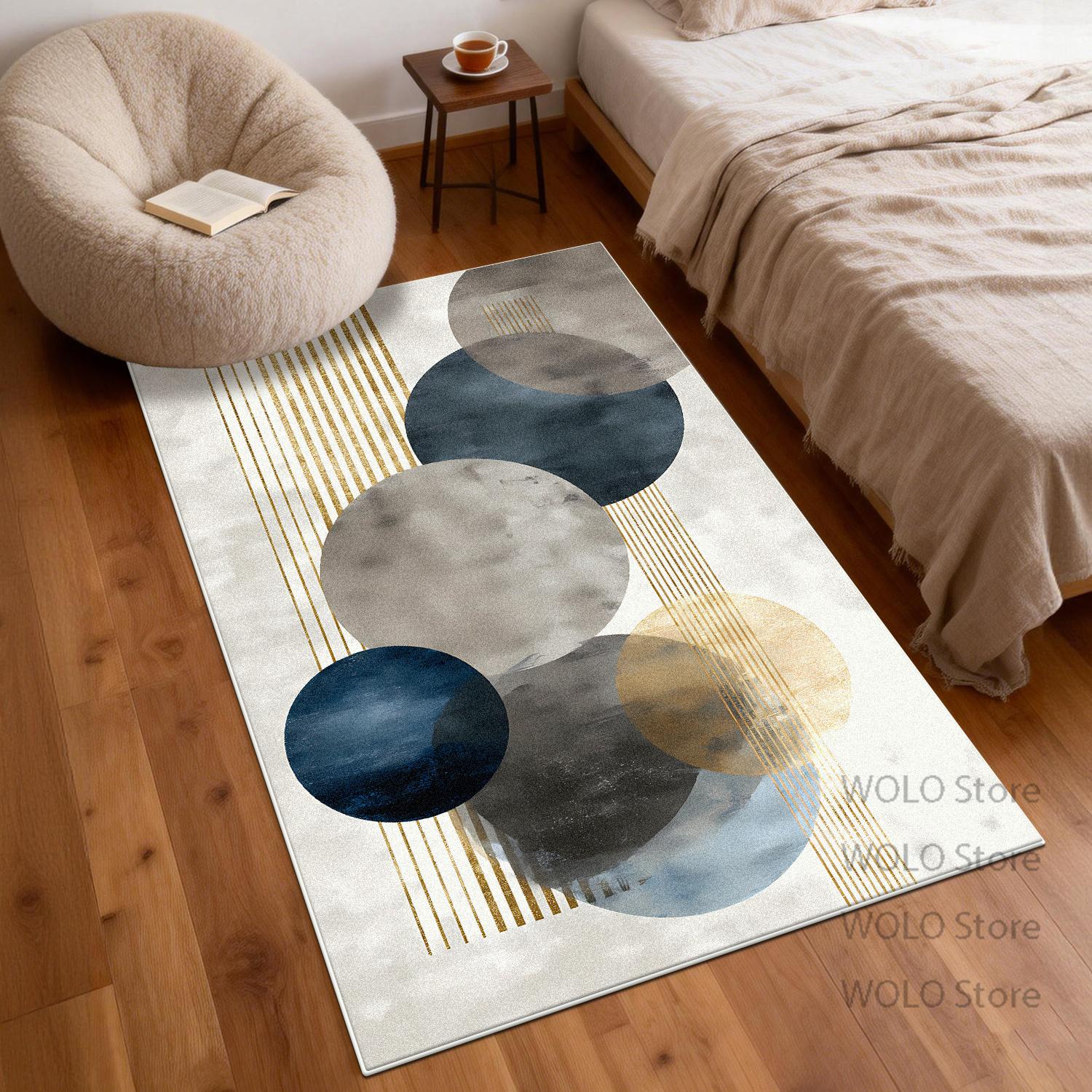 Moderne Eenvoudige Stijl Tapijt Luxe Slaapkamer Decoratie Wasbaar Antislip Bank Tapijt Zacht Lounge Koffietafels Vloermat izable 60x90cm24x35in