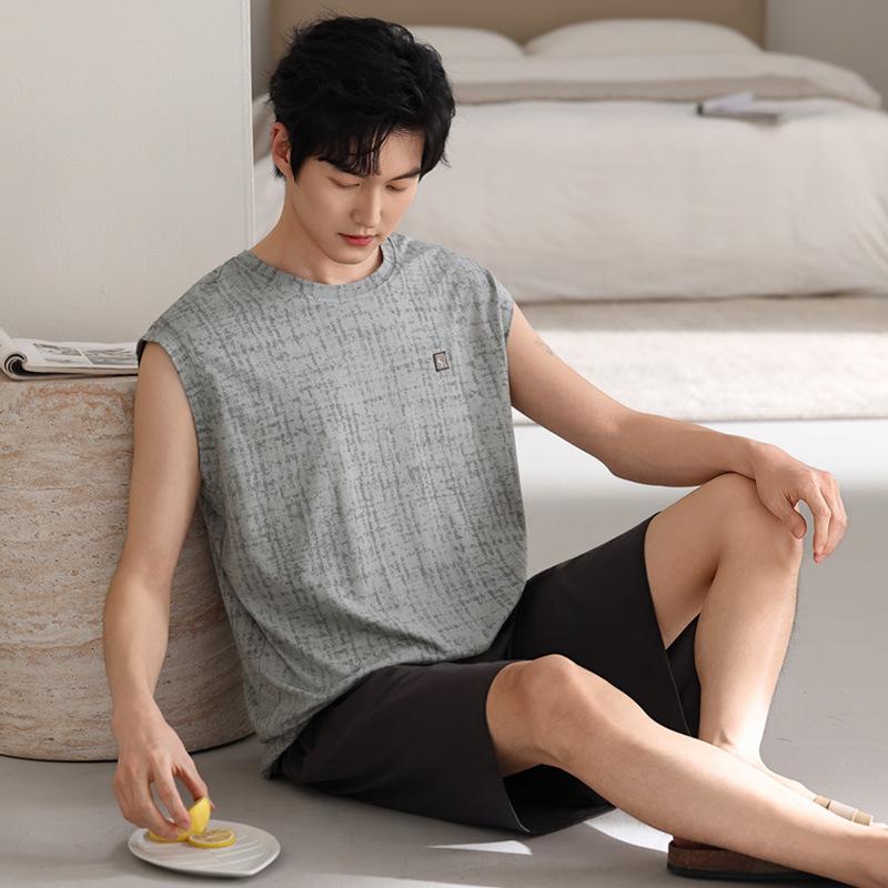 Pajamas Men's Summer Modal Sleeveless Vest Shorts Thin Casual Wear Relaxation Loungewear Set