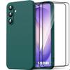 Silicone Case - BOOLING - for Samsung Galaxy S26 Plus - Slim Anti-Scratch - 2 Screen Protectors - Night Green