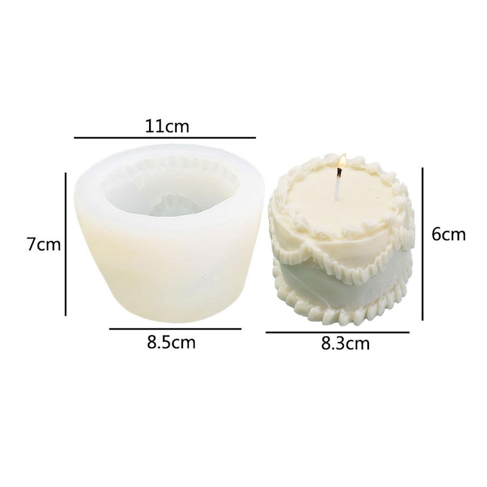 For Fun Heart Cake Shaped Candle Silicone Mold DIY Handmade Soap Plaster Aromatherapy Candle Cake Decoration Mold Gift Making