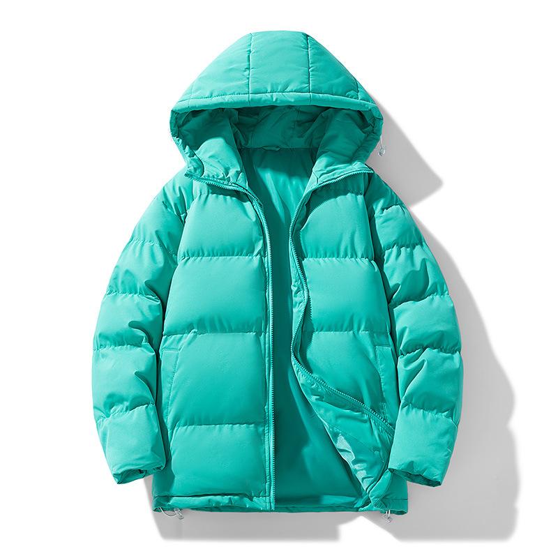 New Cotton-padded Men's Hooded Bread Coat Cotton-padded Couple Hooded Casual Cotton-padded Youth Tide Brand Solid Color Cotton-padded Coat