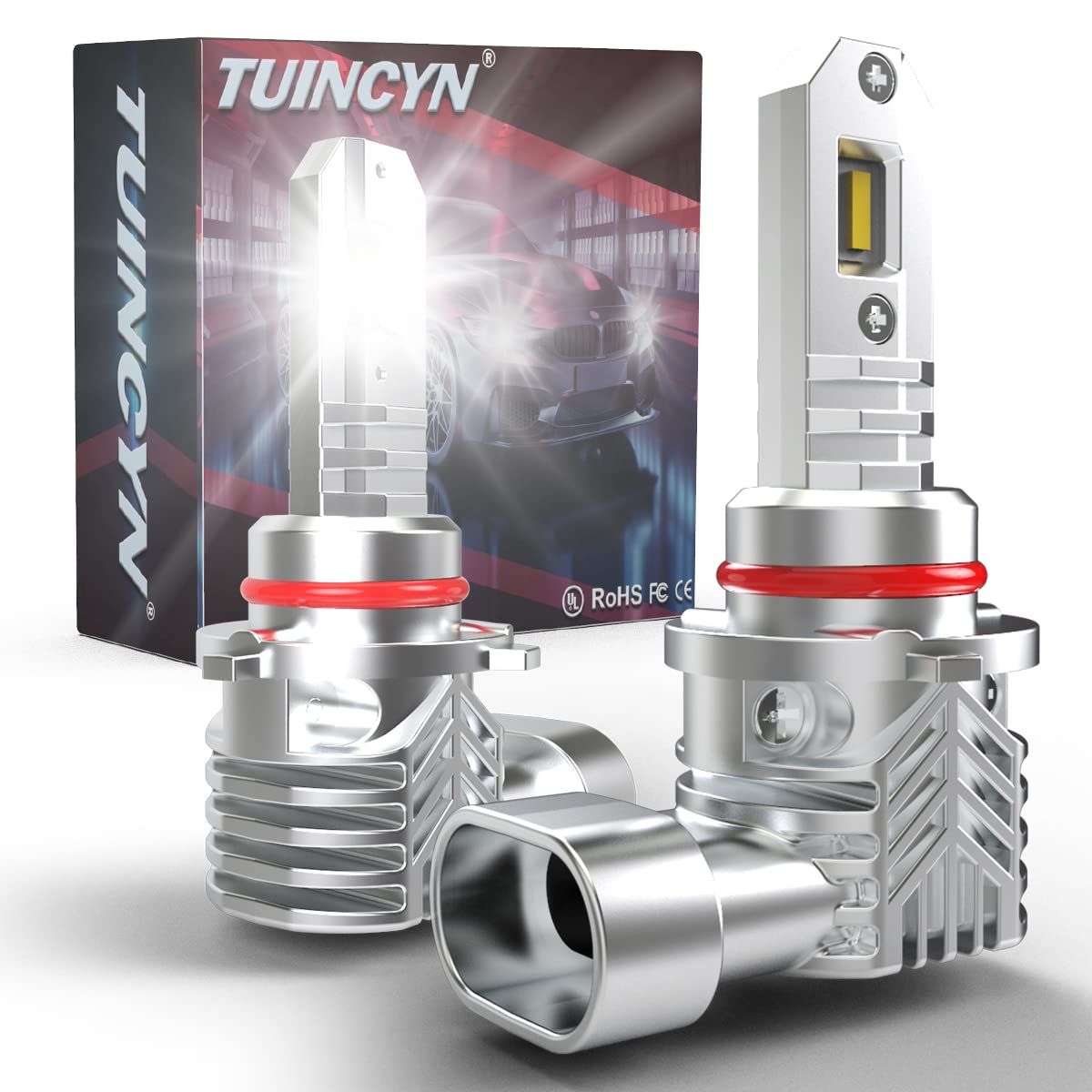 

TUINCYN HB3 HB4 LED Headlight 9005 9006 New Standard Vehicle Inspection Compliant High Beam Low Beam High Brightness 6000K White 2800LM 30W 12V 2pcs
