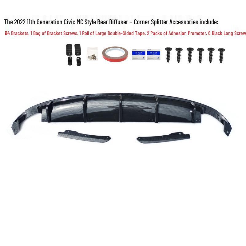 2022 11th Gen Civic Rear Diffuser Lip Kit