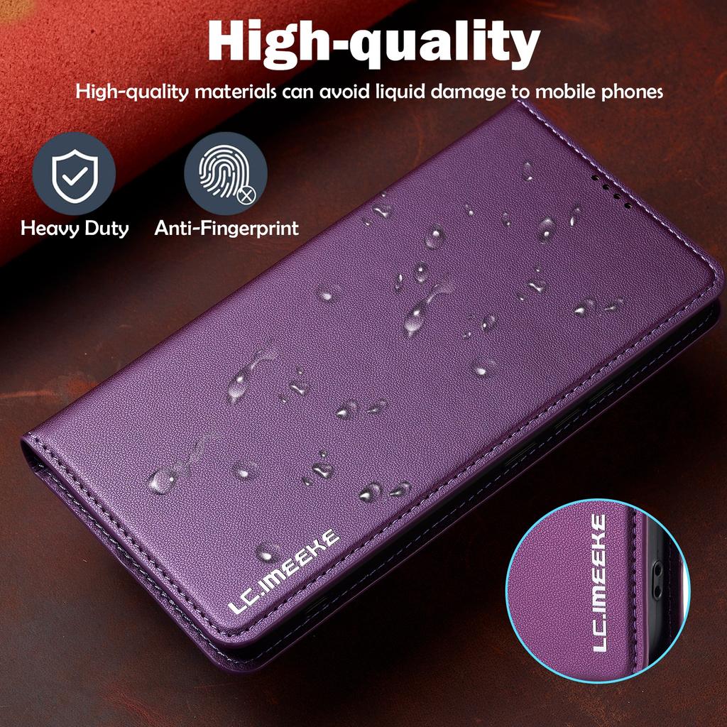 LC.IMEEKE L1 Series for Xiaomi Poco X6 5G/Redmi Note 13 Pro 5G Case PU Leather Wallet Stand Phone Cover