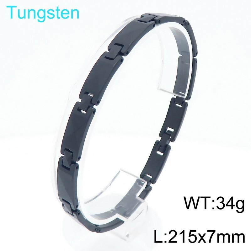 Gold Color Tungste Bracelet for Men Geometric Link Wristband Minimalist Jewelry Daily Casual Party Accessory Gift