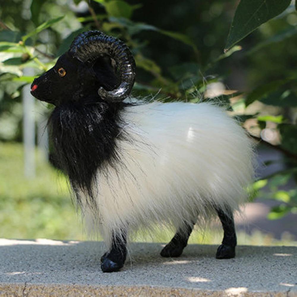 Lifelike Cute Goat Statue Indoor Outdoor Garden Ornament Prop Model Figure Garden Supplies