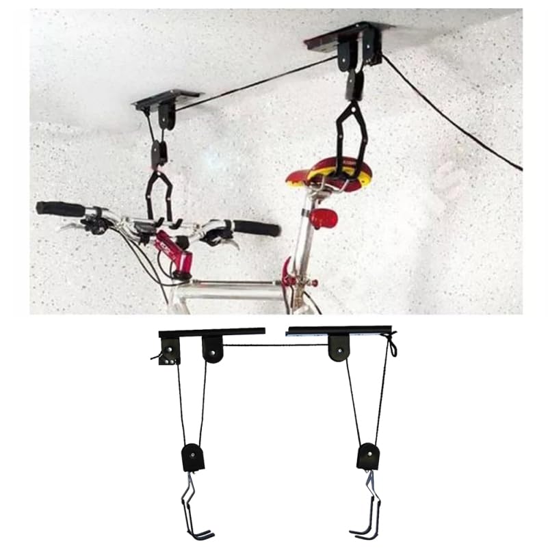 Gogogmee Nástěnné držáky na kolo až Hanger na kolo pro horská, silniční a ocelovou konstrukci pro Ideální pro garáž Černý hák, 25 kg, Kola, Kola, Dětská